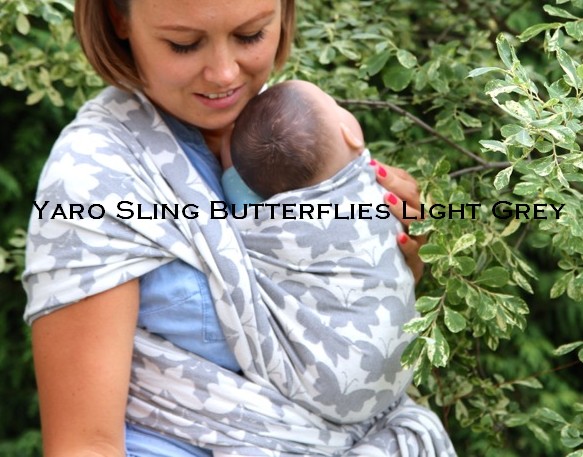 Yaro sling butterflies light grey wrap chinook spirit