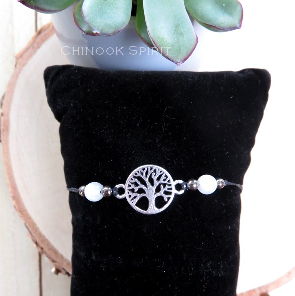 Bracelet Arbre de Vie pierre Lune Chinook Spirit 5033