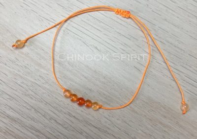 Bracelet Cornaline cordon orange pierres naturelles Chinook Spirit 4959