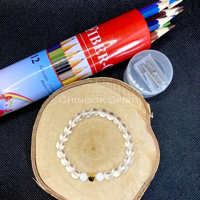 Bracelet enfant pierres naturelles Cristal de roche Chinook Spirit 4848