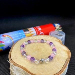 Bracelet enfant pierres naturelles amethyste quartz rose Chinook Spirit 4836