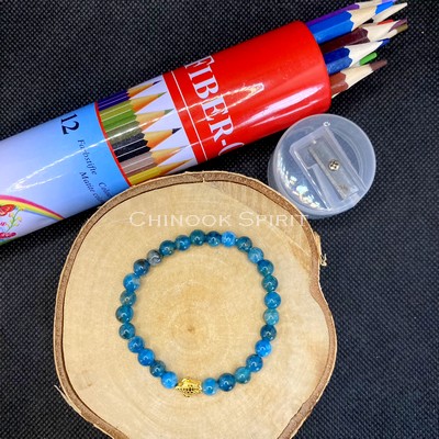 Bracelet enfant pierres naturelles apatite Chinook Spirit 4845