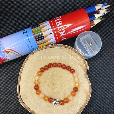Bracelet enfant pierres naturelles cornaline Chinook Spirit 4839