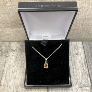 Pendentif Argent et pierre gemme Citrine ovale Chinook Spirit 6095