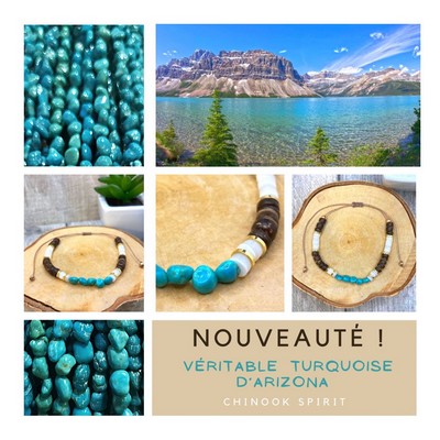 Bracelet Turquoise et nacre fermoir Chinook Spirit